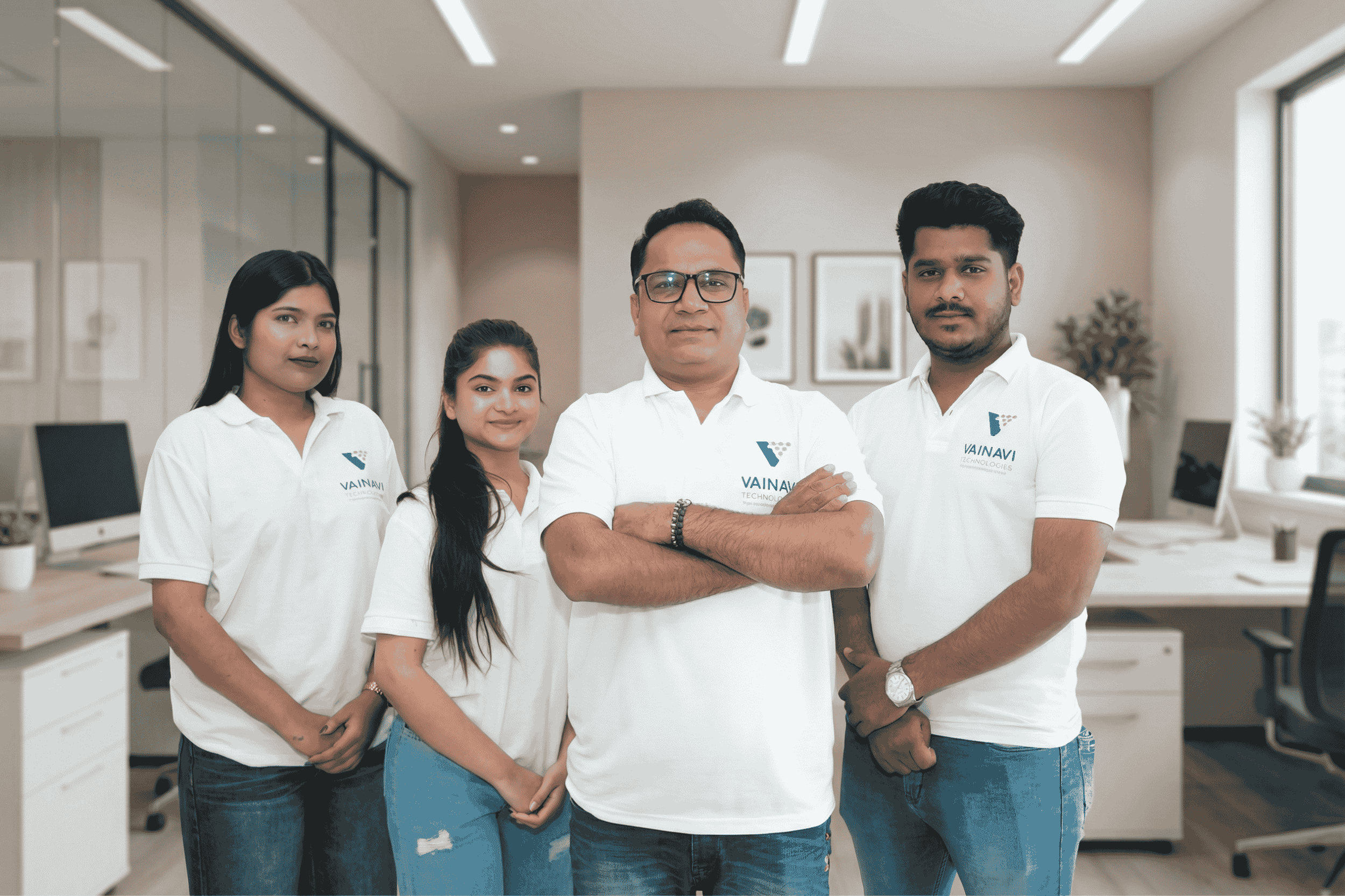 The Vainavi Technologies team in their office